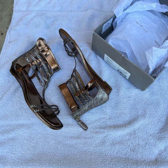 New BCBGMaxazria Hint Metallic Gladiator Sandals - Picture 8 of 13